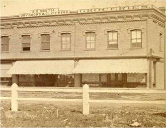 Stereoview photograph of Mandan in 1883