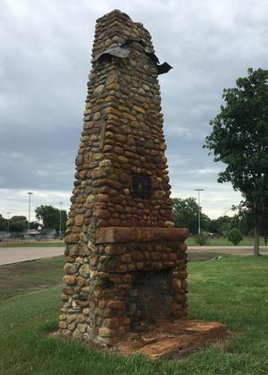 Stone chimney from the recreation hall at CCC Camp V2775