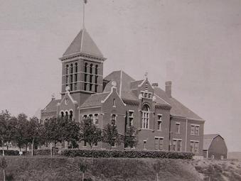 Morton County Courthouse with its northside addition around 1934