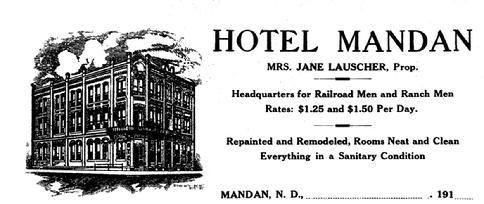 Historic image from the Peoples' Hotel aka Hotel Mandan page
