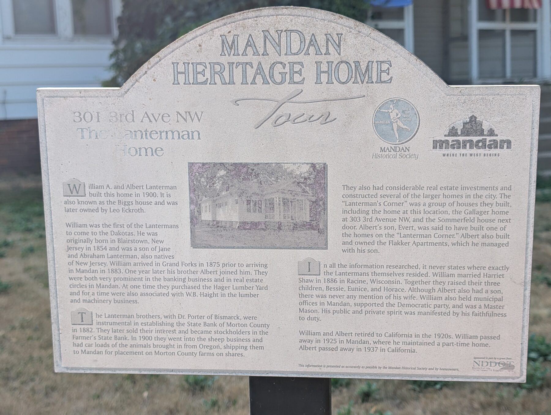 The Lanterman Home heritage sign