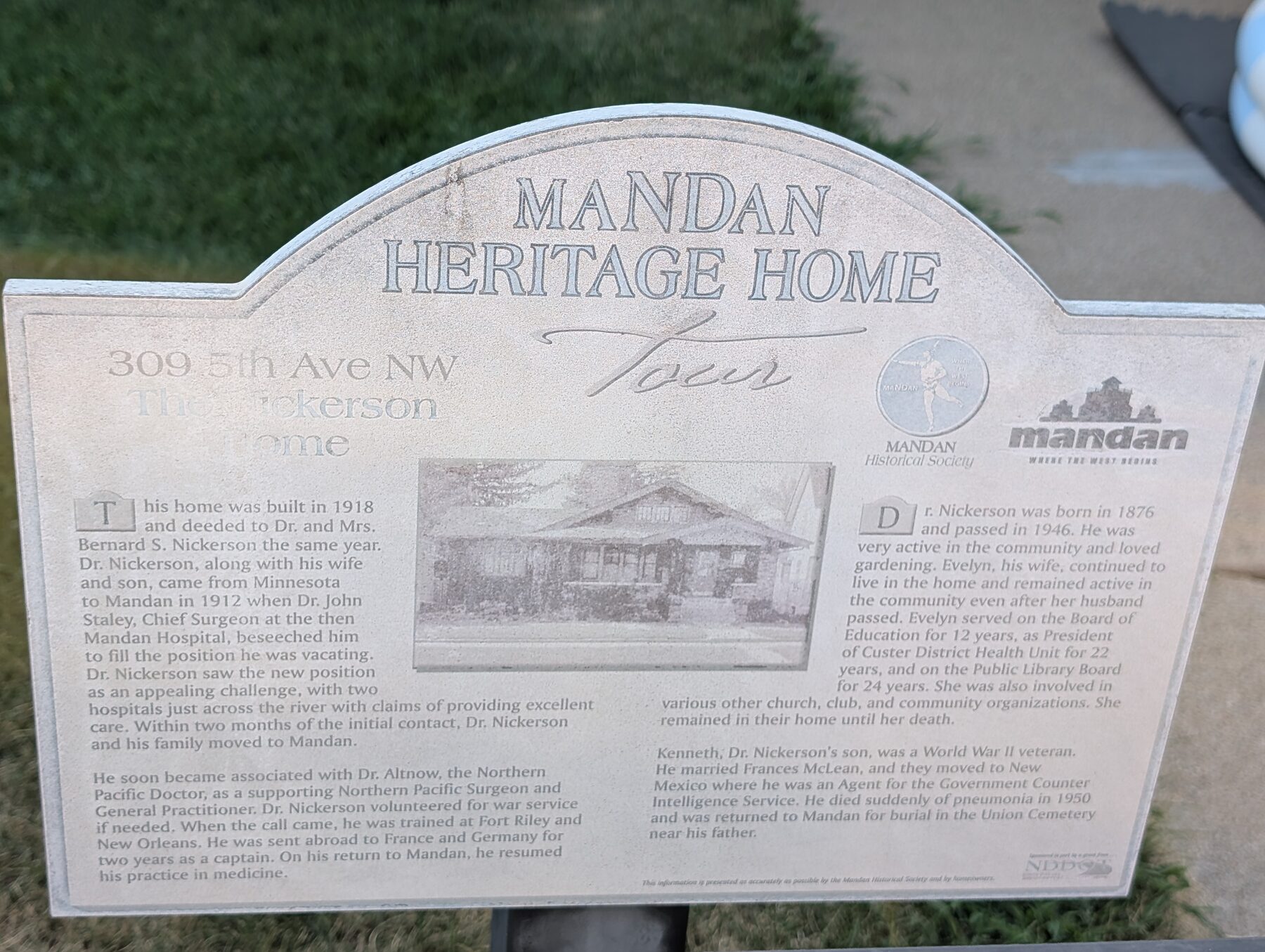 The Nickerson Home heritage sign