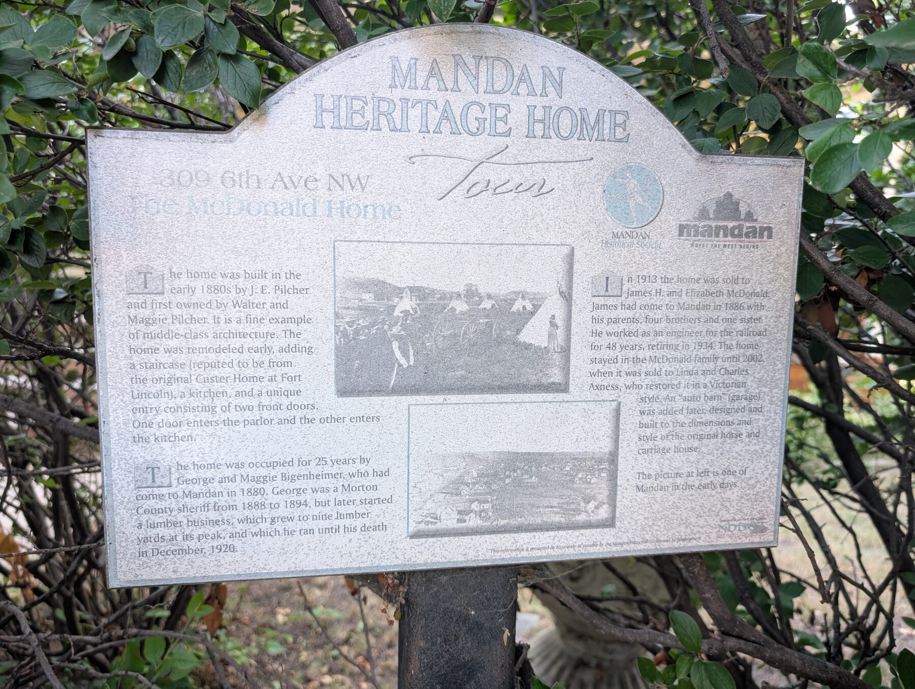 The McDonald Home heritage sign