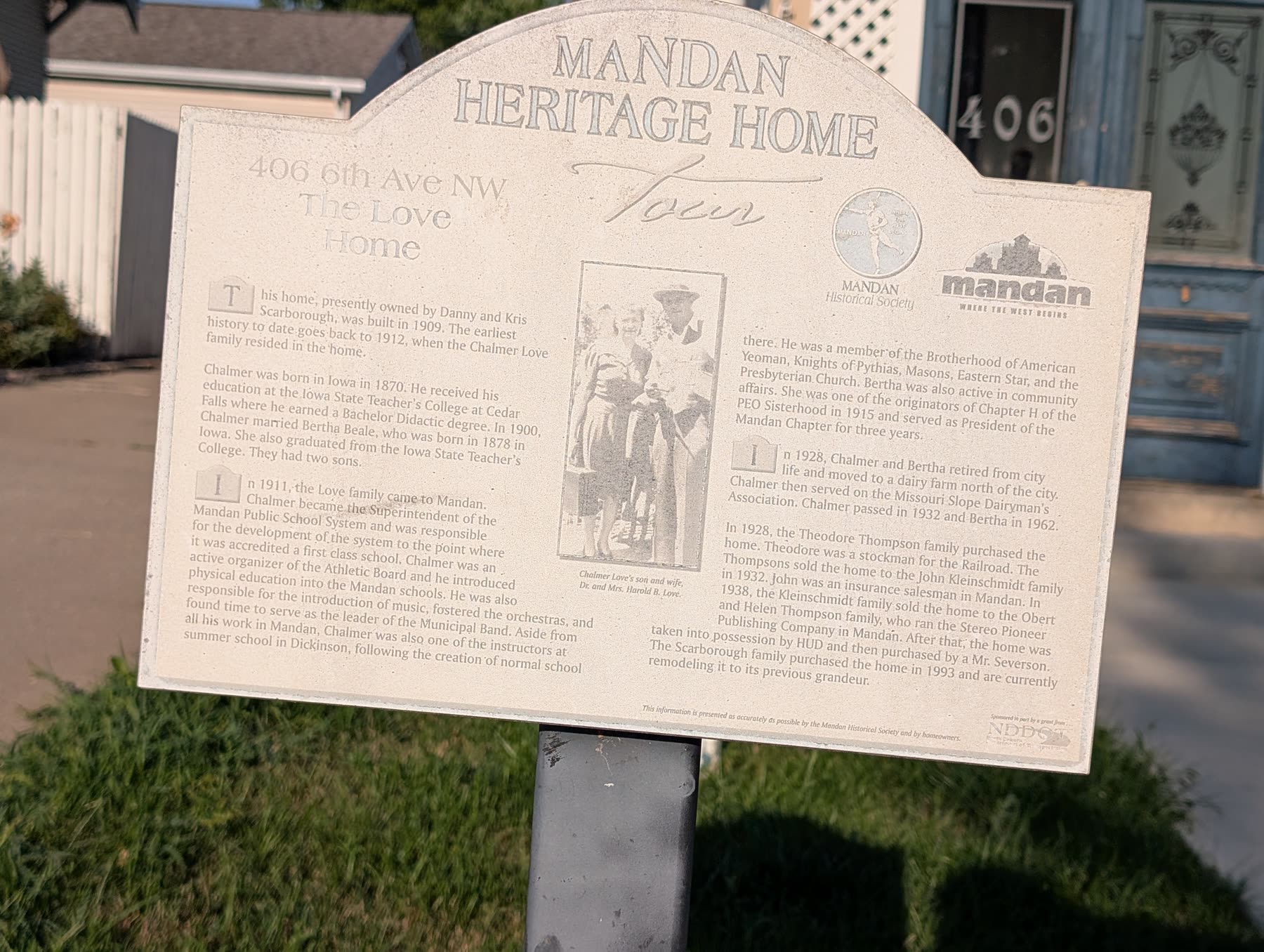 The Love Home heritage sign