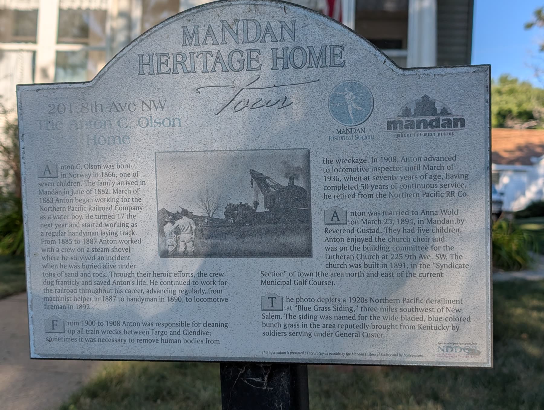 The Olson Brick Home heritage sign