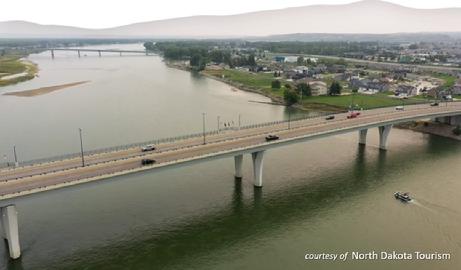 Aerial view of the Liberty Memorial Bridge